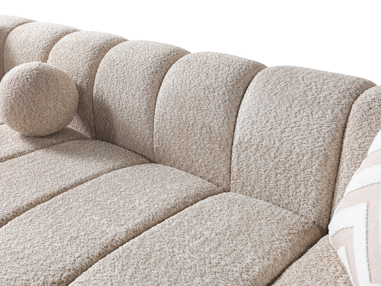 Lis Sand Boucle Double Chaise 147" Sectional from Nova Furniture - Luna Furniture