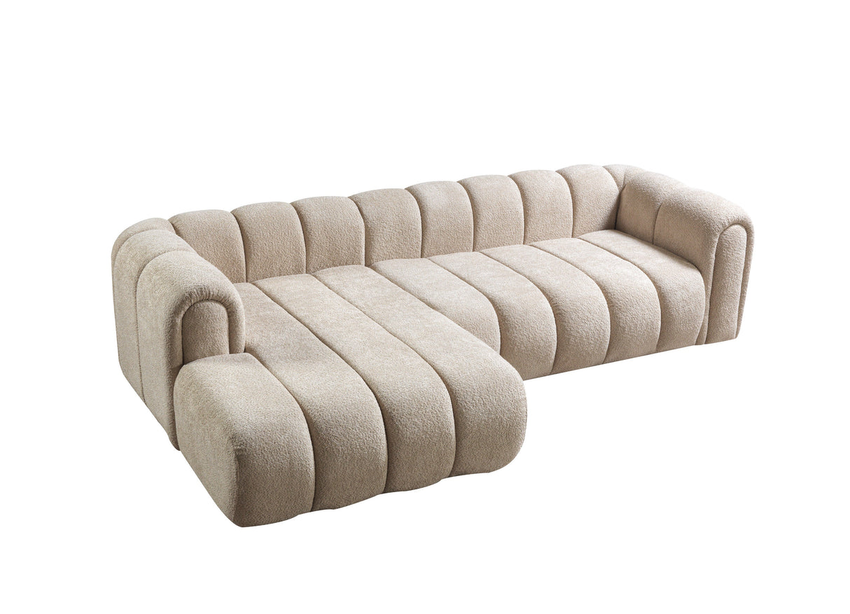 Lis Sand Boucle LAF 115" Sectional from Nova Furniture - Luna Furniture