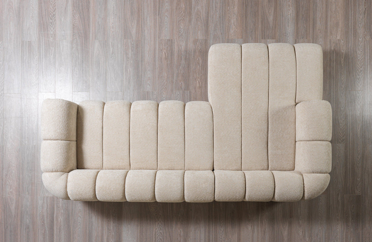 Lis Sand Boucle LAF 115" Sectional from Nova Furniture - Luna Furniture