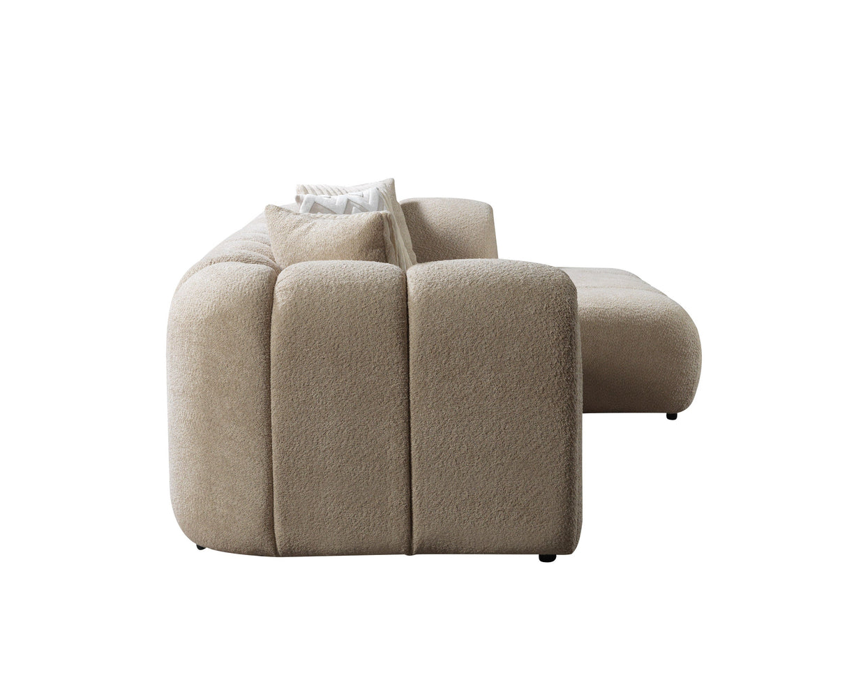 Lis Sand Boucle RAF Sectional from Nova Furniture - Luna Furniture