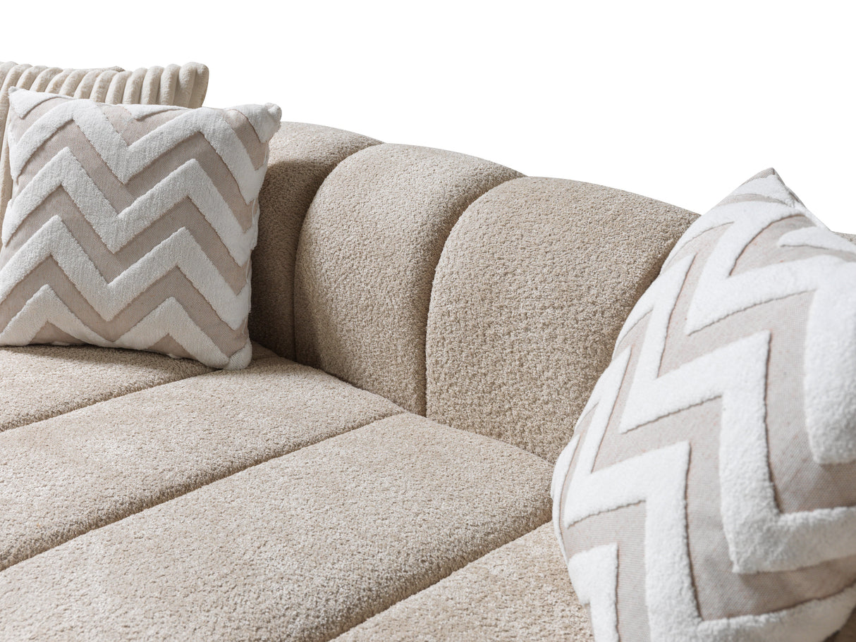 Lis Sand Boucle RAF Sectional from Nova Furniture - Luna Furniture