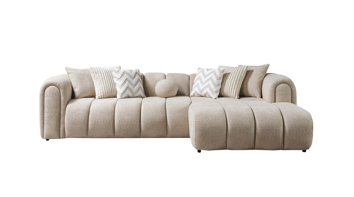 Lis Sand Boucle RAF Sectional from Nova Furniture - Luna Furniture