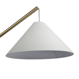 Lisbon Black Floor Lamp with On/Off Switch Coned Base Hanging White Fabric Shade from Midinmod - Luna Furniture