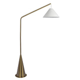 Lisbon Black Floor Lamp with On/Off Switch Coned Base Hanging White Fabric Shade from Ashcroft Furniture - Luna Furniture