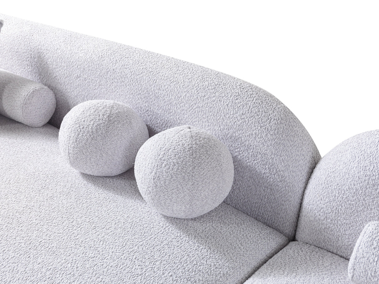 Liva Gray Boucle RAF 110" Sectional from Nova Furniture - Luna Furniture