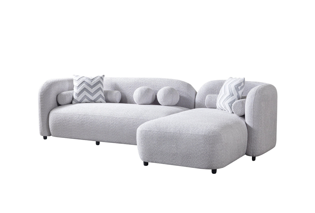 Liva Gray Boucle RAF 110" Sectional from Nova Furniture - Luna Furniture