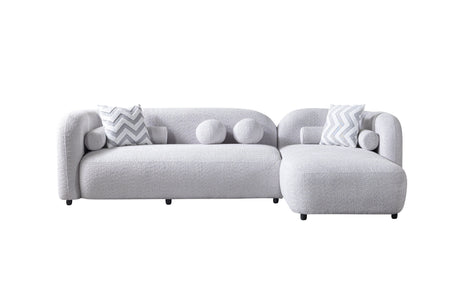 Liva Gray Boucle RAF 110" Sectional from Nova Furniture - Luna Furniture