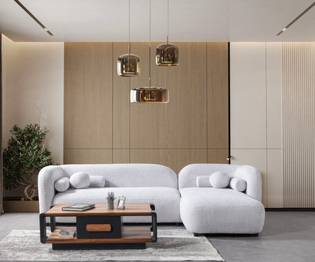 Liva Gray Boucle RAF 110" Sectional from Nova Furniture - Luna Furniture