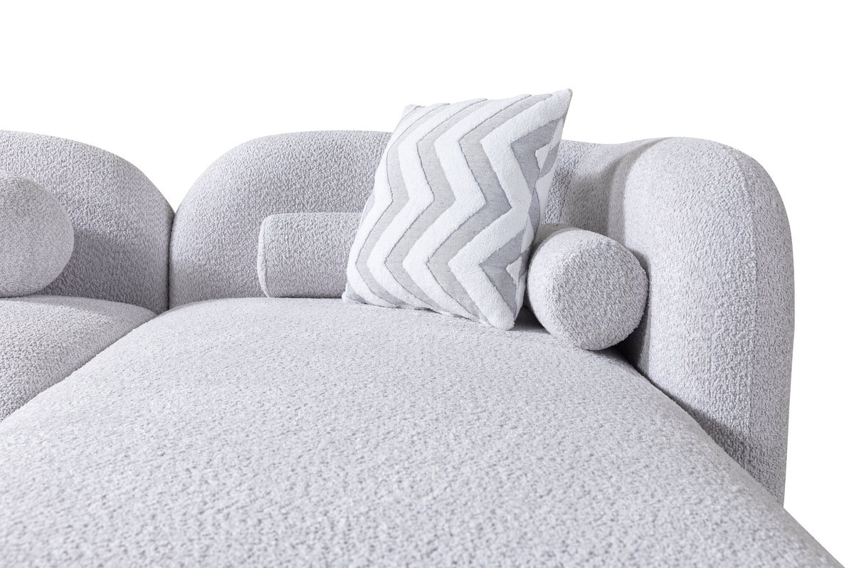 Liva Gray Boucle RAF 110" Sectional from Nova Furniture - Luna Furniture