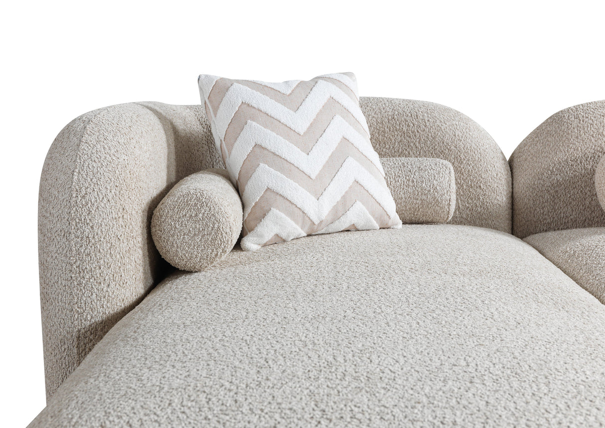 Liva Sand Boucle LAF 110" Sectional from Nova Furniture - Luna Furniture