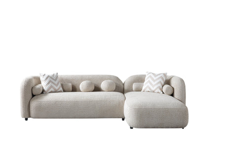 Liva Sand Boucle RAF 110" Sectional from Nova Furniture - Luna Furniture