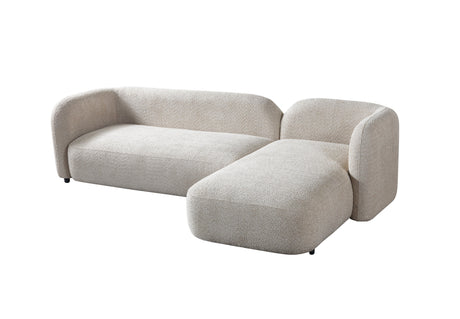 Liva Sand Boucle RAF 110" Sectional from Nova Furniture - Luna Furniture