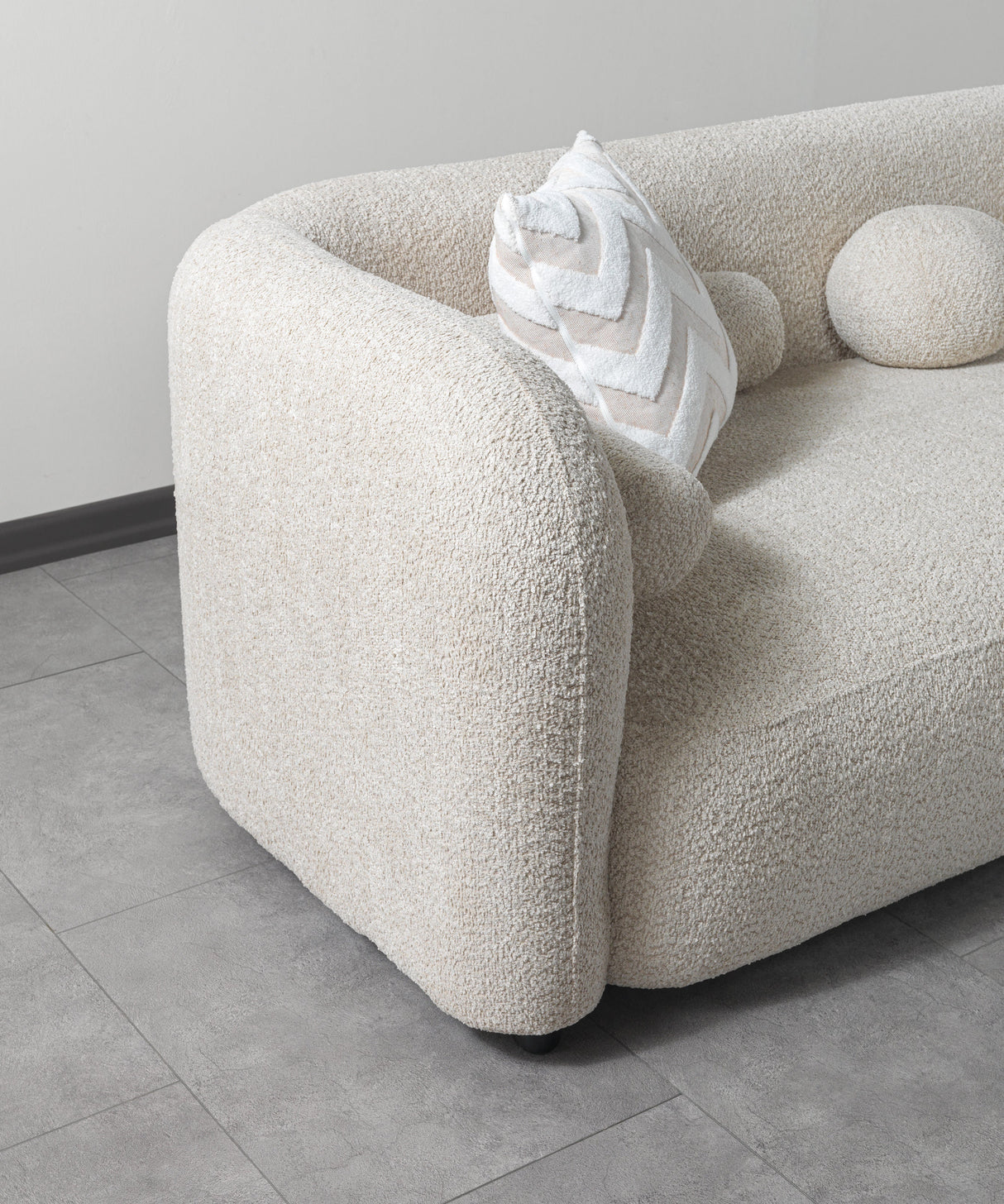 Liva Sand Boucle RAF 110" Sectional from Nova Furniture - Luna Furniture