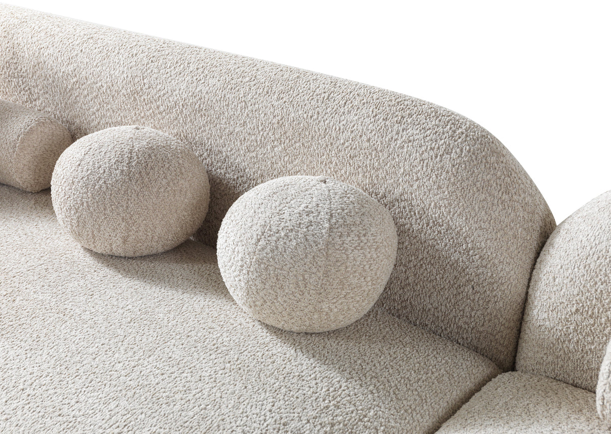 Liva Sand Boucle RAF 110" Sectional from Nova Furniture - Luna Furniture