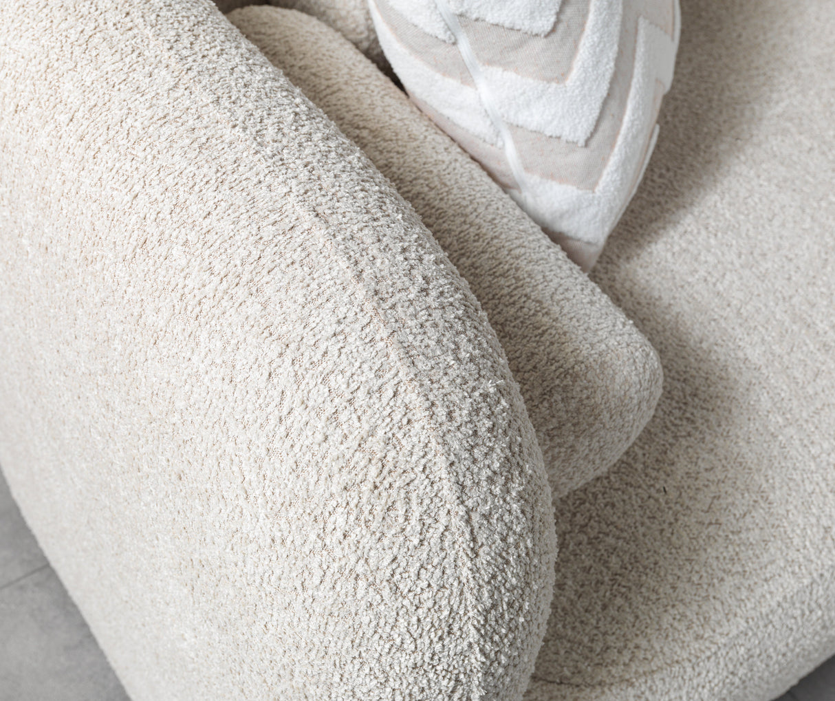 Liva Sand Boucle RAF 110" Sectional from Nova Furniture - Luna Furniture