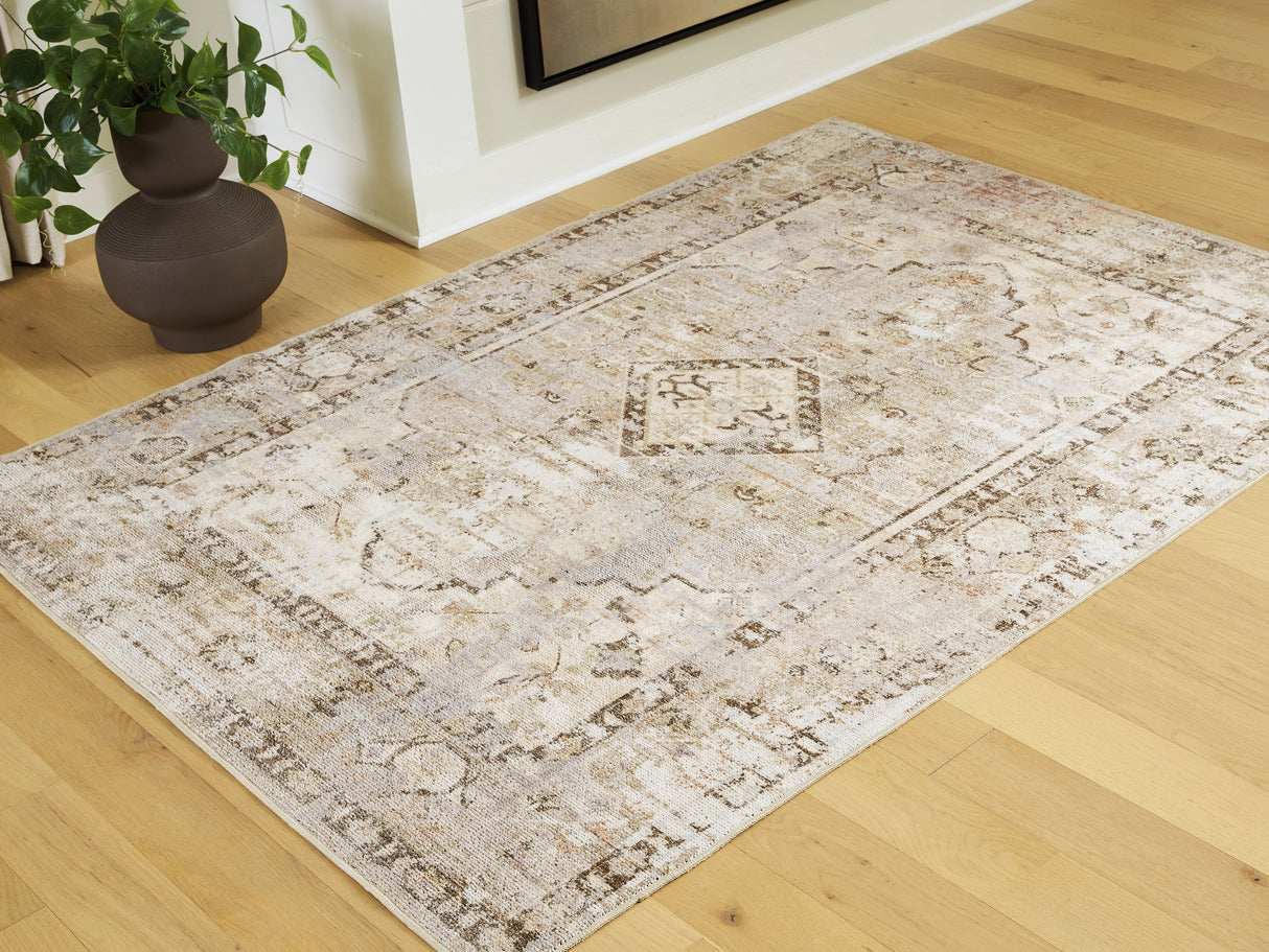 Livdon Brown/Beige/Gray Washable Medium Rug from Ashley - Luna Furniture