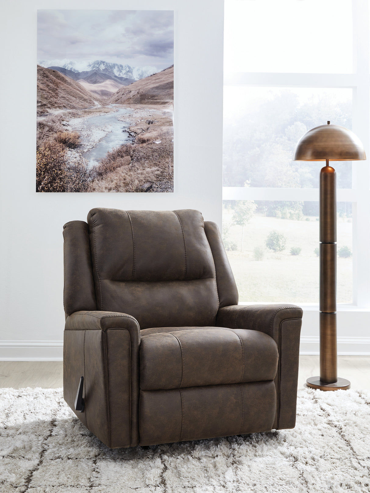 Lixtowel Walnut Recliner from Ashley - Luna Furniture
