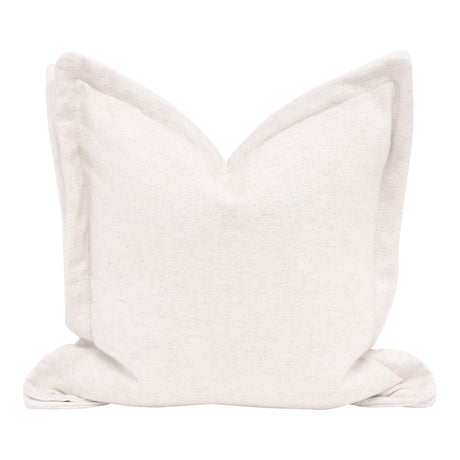 The Little Bit Country 22" Essential Pillow in Performance Textured Cream Linen, Livesmart Machale-Ivory Flange, Set of 2 from Essentials For Living - Luna Furniture