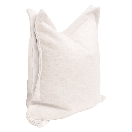 The Little Bit Country 22" Essential Pillow in Performance Textured Cream Linen, Livesmart Machale-Ivory Flange, Set of 2 from Essentials For Living - Luna Furniture