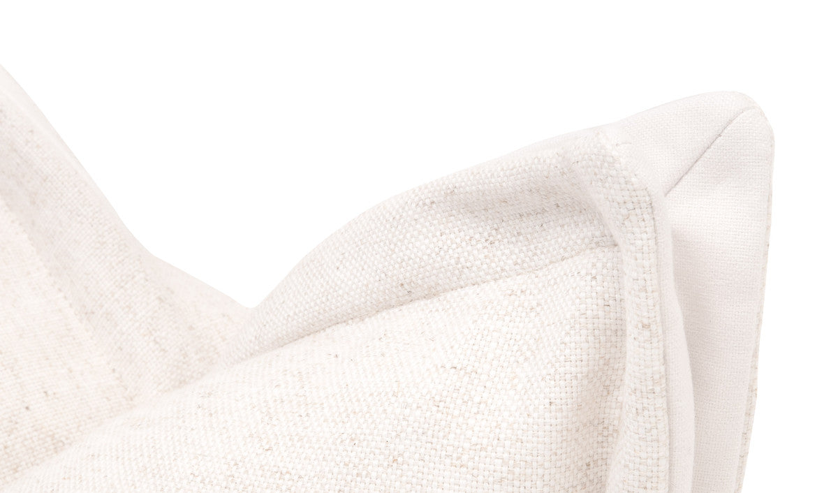 The Little Bit Country 22" Essential Pillow in Performance Textured Cream Linen, Livesmart Machale-Ivory Flange, Set of 2 from Essentials For Living - Luna Furniture
