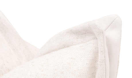 The Little Bit Country 22" Essential Pillow in Performance Textured Cream Linen, Livesmart Machale-Ivory Flange, Set of 2 from Essentials For Living - Luna Furniture