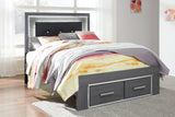 Lodanna Full Panel Bed with 2 Storage Drawers with Dresser in Gray from Ashley - Luna Furniture