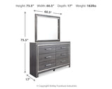Lodanna Gray King Panel Bed, Dresser, Mirror, Chest and 2 Nightstands from Ashley - Luna Furniture
