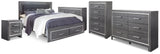 Lodanna Gray King Storage Bed, 2 Dressers, Cheat and Nightstand from Ashley - Luna Furniture