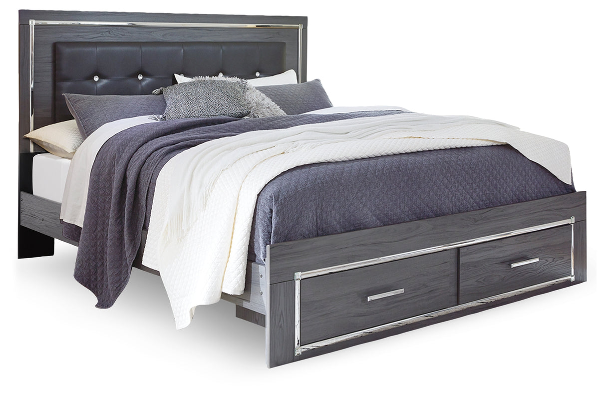 Lodanna Gray King Storage Bed, 2 Dressers, Cheat and Nightstand from Ashley - Luna Furniture