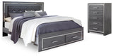Lodanna Gray King Storage Bed and Chest from Ashley - Luna Furniture