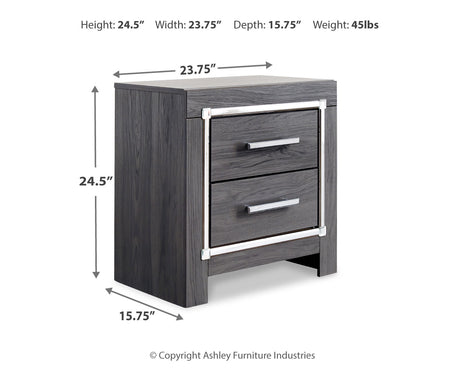 Lodanna Gray King Upholstered Storage Bed, Dresser, Mirror, Chest and Nightstand from Ashley - Luna Furniture