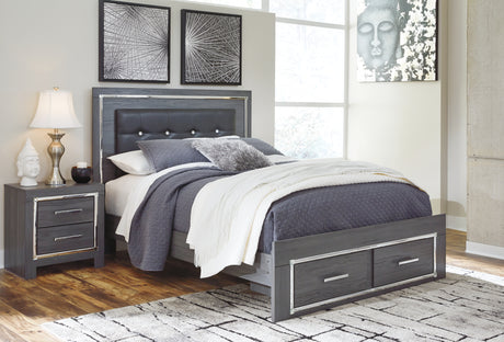 Lodanna Gray Queen Storage Bed and Nightstand from Ashley - Luna Furniture