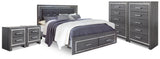 Lodanna King Storage Bed, 2 Chests and 2 Nightstands from Ashley - Luna Furniture
