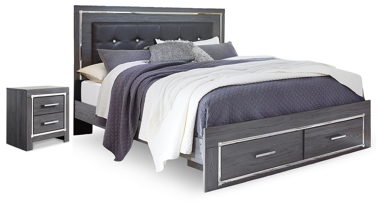 Lodanna King Storage Bed and Nightstand from Ashley Furniture - Luna Furniture