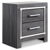 Lodanna Gray Queen/Full Upholstered Panel Headboard Bed with Mirrored Dresser and 2 Nightstands from Ashley - Luna Furniture