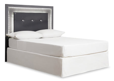 Lodanna Gray Queen/Full Upholstered Panel Headboard Bed with Mirrored Dresser and Chest from Ashley Furniture - Luna Furniture