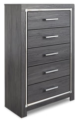 Lodanna Gray Queen Panel Bed with 2 Storage Drawers with Mirrored Dresser and Chest from Ashley Furniture - Luna Furniture