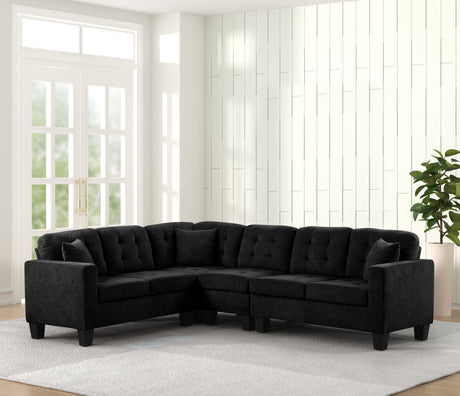 Logan Black Reversible Sectional from Happy Homes - Luna Furniture