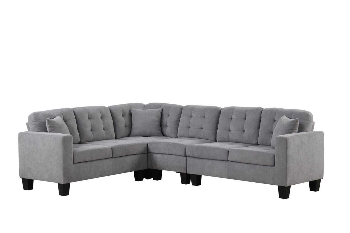 Logan Gray Reversible Sectional from Happy Homes - Luna Furniture