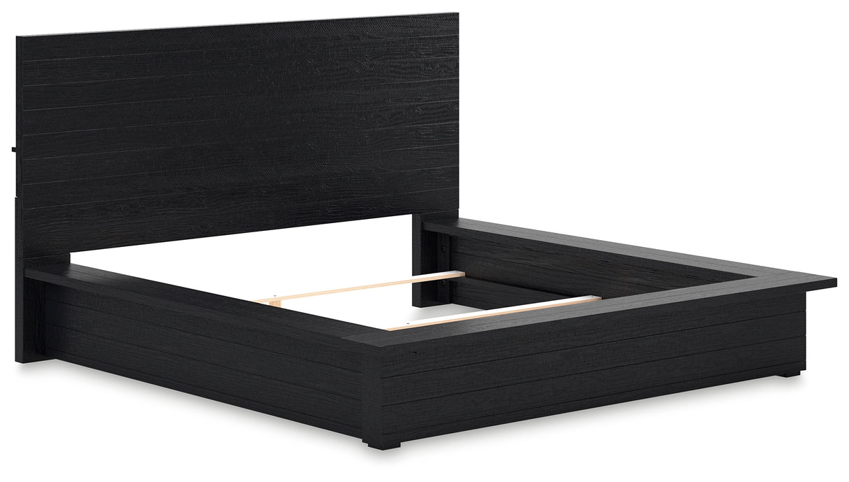 Londer Black California King Panel Bed from Ashley - Luna Furniture