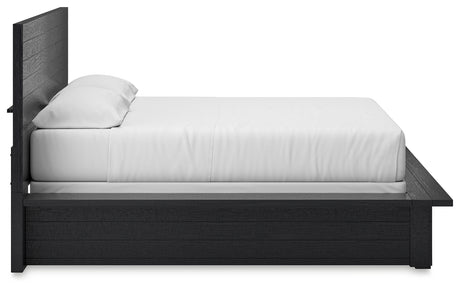 Londer Black California King Panel Bed from Ashley - Luna Furniture