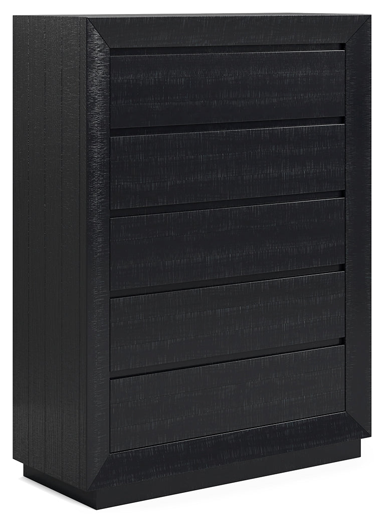 Londer Black Chest of Drawers from Ashley - Luna Furniture