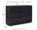 Londer California King Panel Bed with Dresser and Nightstand in Black from Ashley - Luna Furniture