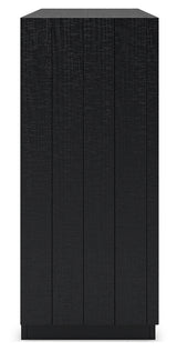 Londer King Panel Bed with Dresser and Nightstand in Black from Ashley - Luna Furniture