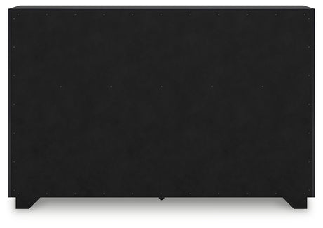 Londer King Panel Bed with Dresser and Nightstand in Black from Ashley - Luna Furniture