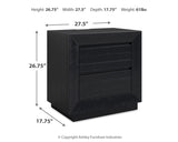 Londer King Panel Bed with Mirrored Dresser, Chest and Nightstand in Black from Ashley - Luna Furniture