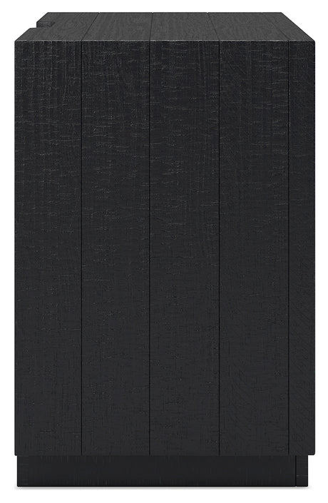 Londer Queen Panel Bed with Dresser and Nightstand in Black from Ashley - Luna Furniture