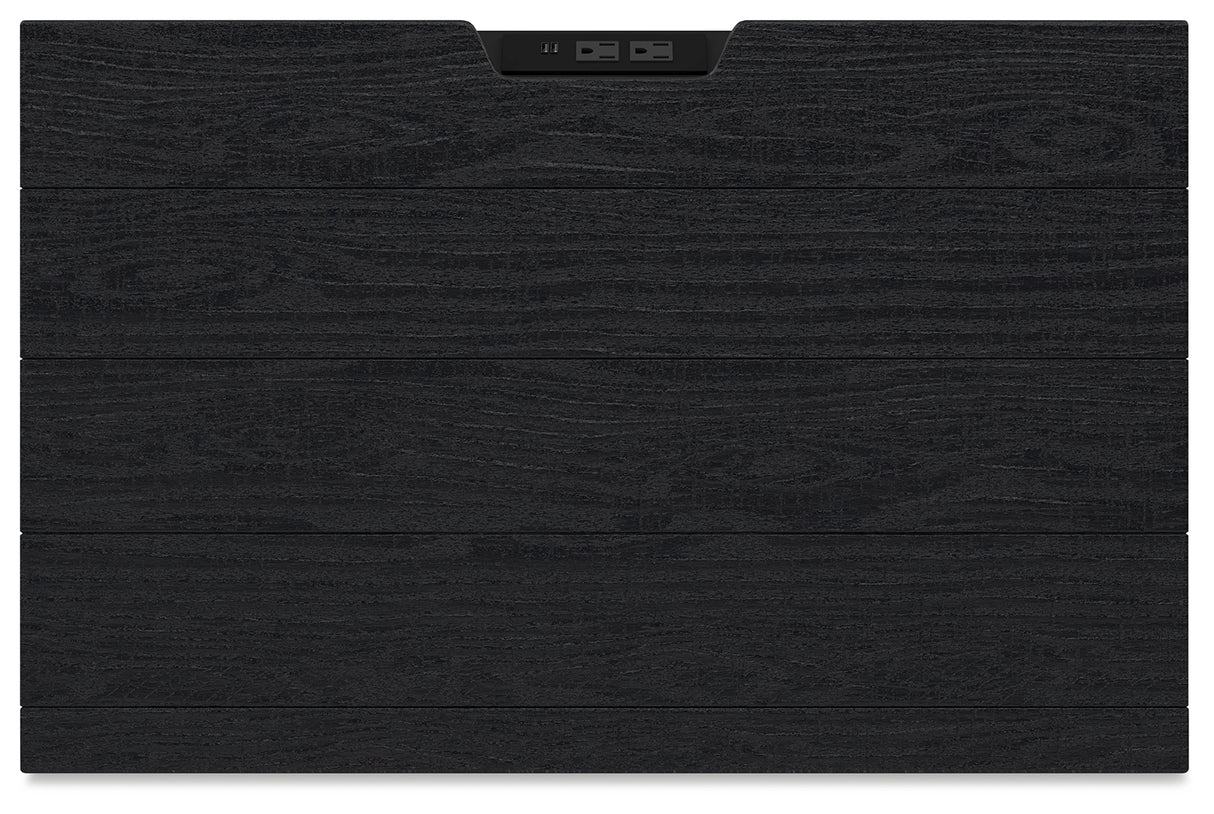 Londer Queen Panel Bed with Dresser and Nightstand in Black from Ashley - Luna Furniture