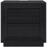 Londer Queen Panel Bed with Mirrored Dresser and 2 Nightstands in Black from Ashley - Luna Furniture