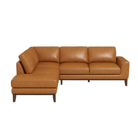 London Cognac Leather Left Facing Sectional from Ashcroft Furniture - Luna Furniture